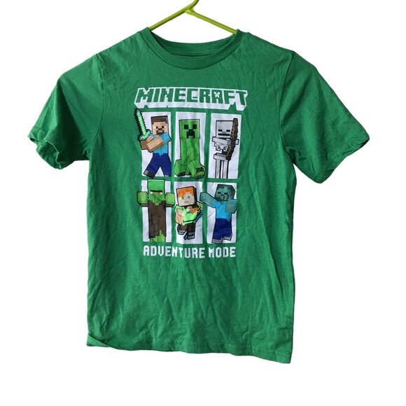 MOJANG STUDIOS OFFICIAL MINECRAFT GREEN GRAPHIC T-SHIRT BOYS SIZE MEDIUM (8) - Picture 1 of 4